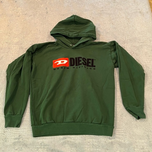 DIESEL***Green Hooded Sweatshirt***Size 14Y - Picture 4 of 5